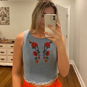 Floral zip up top